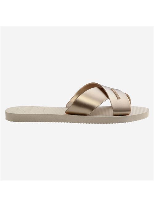 Sandalo donna colore Beige HAVAIANAS | AQUAMETTALIC BEIGE